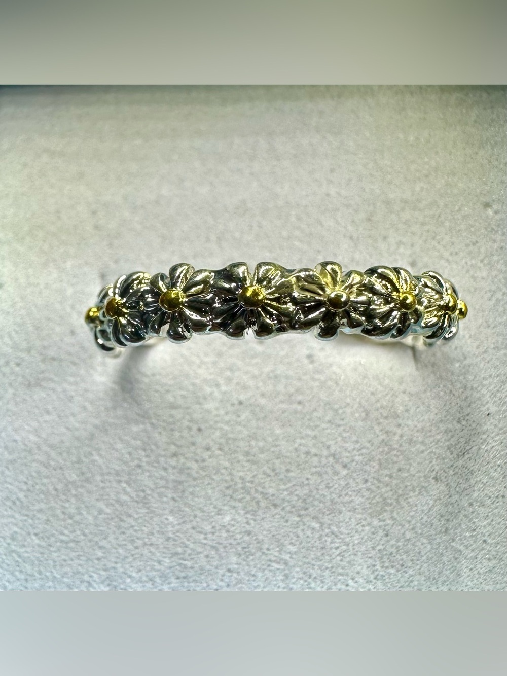 Adjustable Silver Daisy Ring – Enamel Floral Boho Jewelry NWOT - Picture 7 of 17